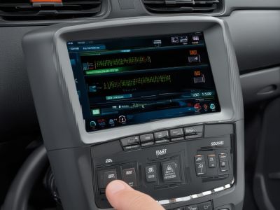 Professional mechanic working on car engine with diagnostic tools in modern automotive workshop